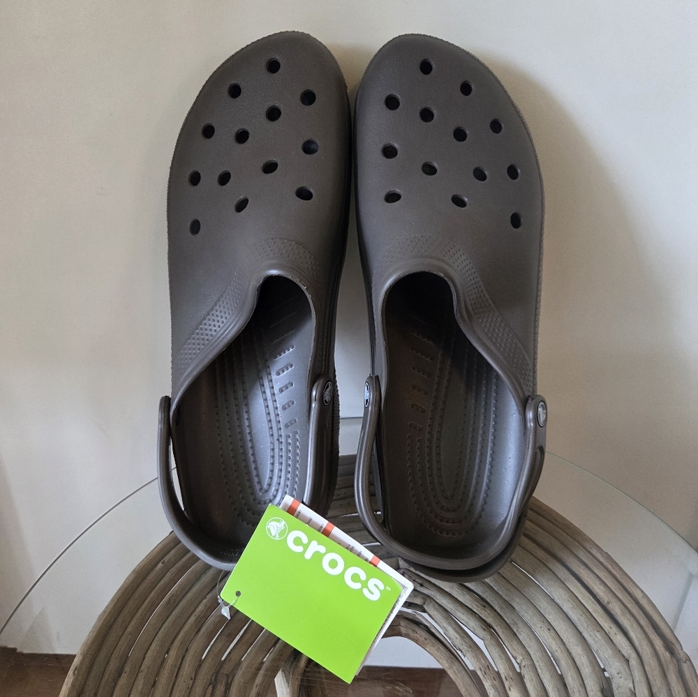 NEW Crocs Brown Classic Clogs Men's size 17